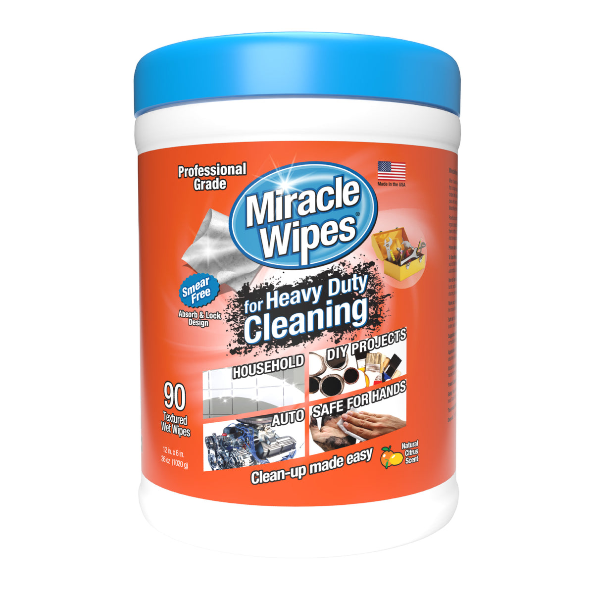 Heavy-Duty Cleaning Wipes  MiracleWipes for Heavy Duty (90 Count) – Miracle  Brands