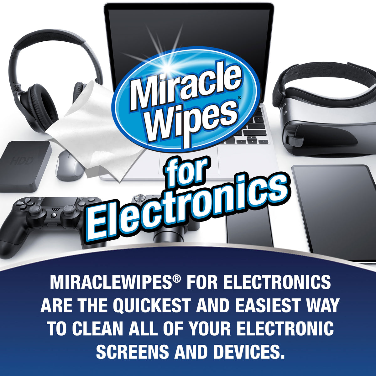 1 MiracleWipes for Electronics Cleaning - Screen Wipes Designed