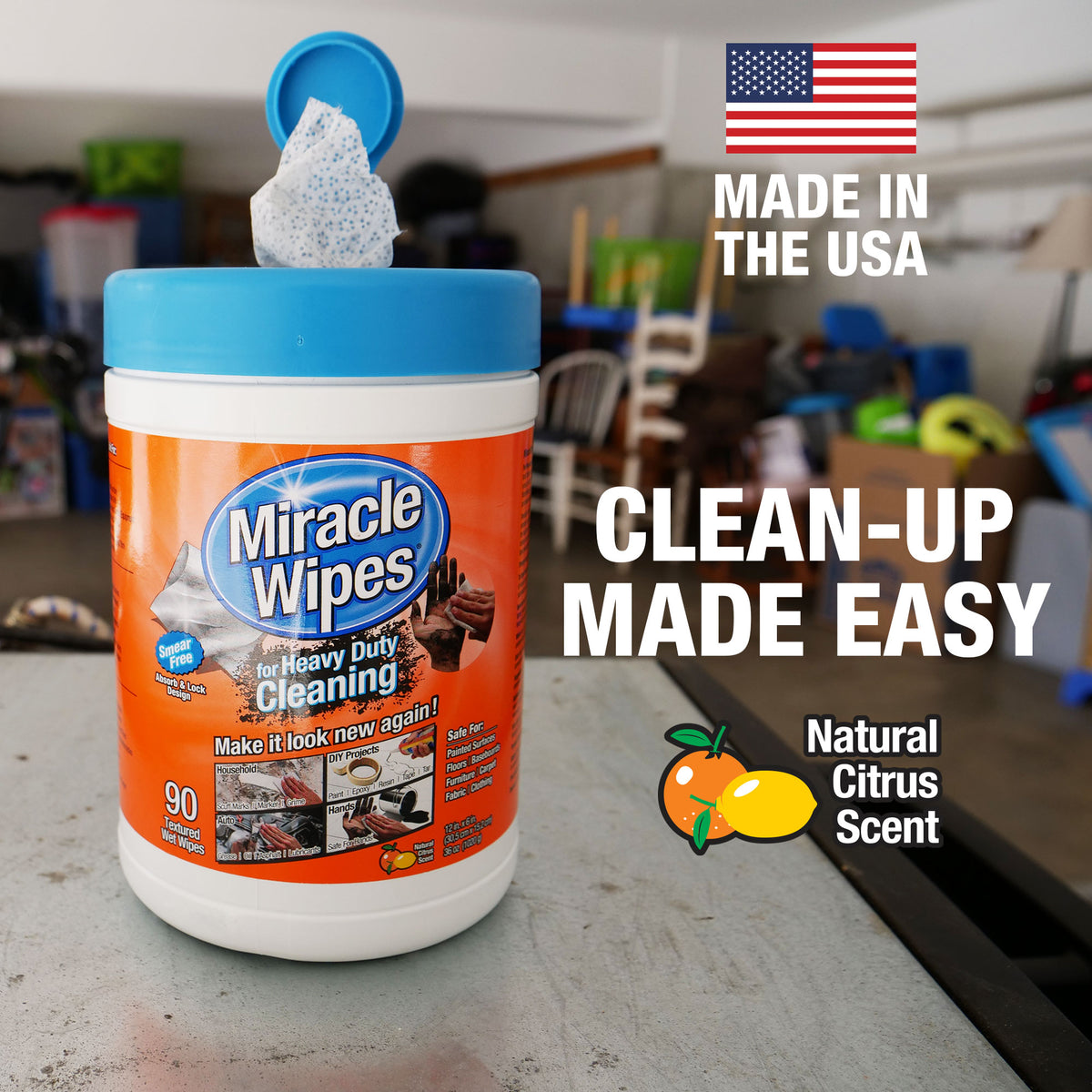 MiracleWipes for Wood Surfaces, Remove Dirt and Grime Buildup